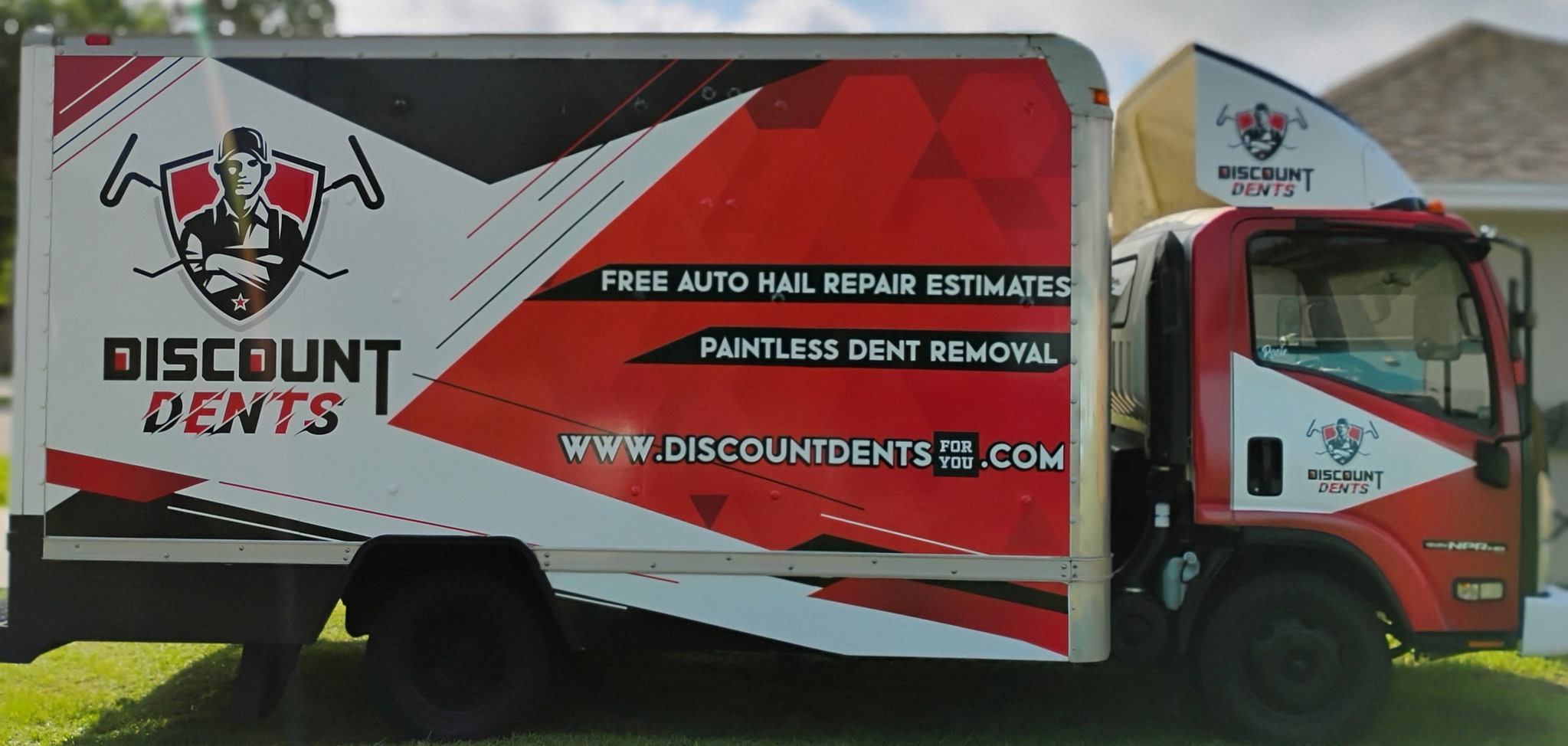 Discount Dents hail damage and paintless dent repair illustration